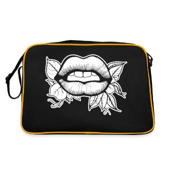 Lèvres, bouche, baisers lèvres - Sac Retro - noir/or - Dos
