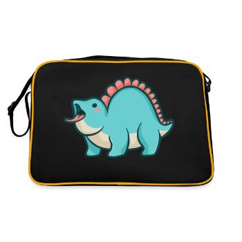 hugadino mlem dino, cute dinosaur, chuck - Retro Bag - black/gold - Back