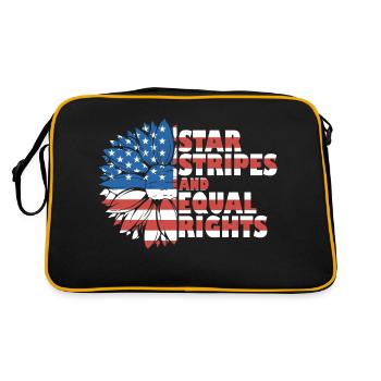 Rayures étoilées et égalité - Sac Retro - noir/or - Dos