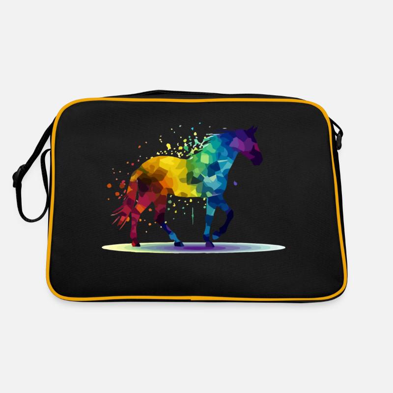 Pako das bunte Pferd - Retro Tasche - Schwarz/Gold