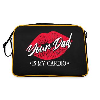 Dein Vater ist mein Cardio - Retro Tasche - Schwarz/Gold - Hinten