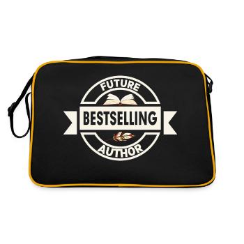 Future Bestselling Author Writer Book Novel - Retro Tasche - Schwarz/Gold - Hinten