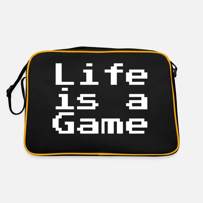 Life is a game - Retro Tasche - Schwarz/Gold