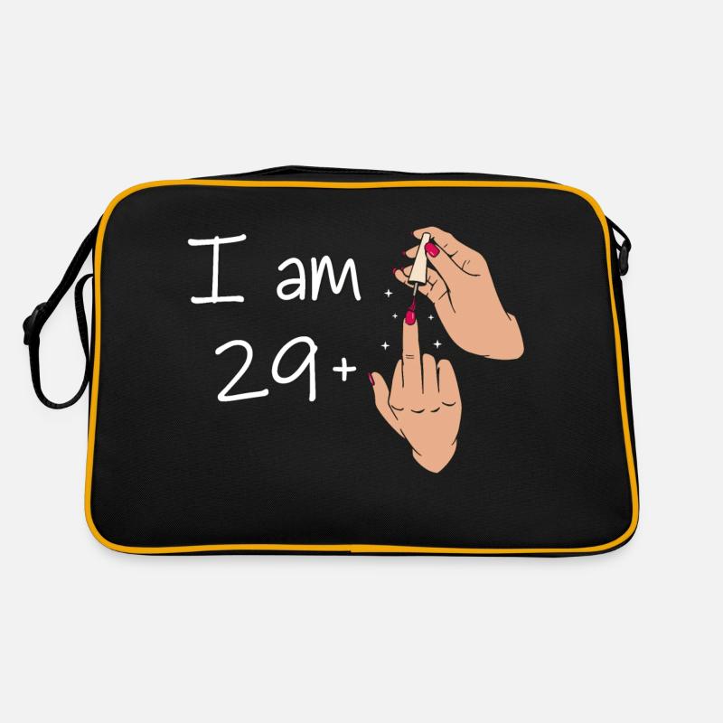 Ich bin 29 + 1 Mittelfinger Hemd Ich bin 29 plus, Retro Tasche