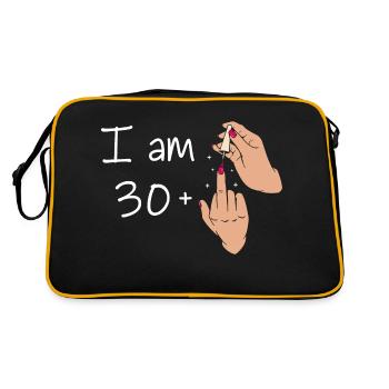 I Am 30 + 1 Middle Finger Shirt I Am 30 Plus, - Retro Bag - black/gold - Back