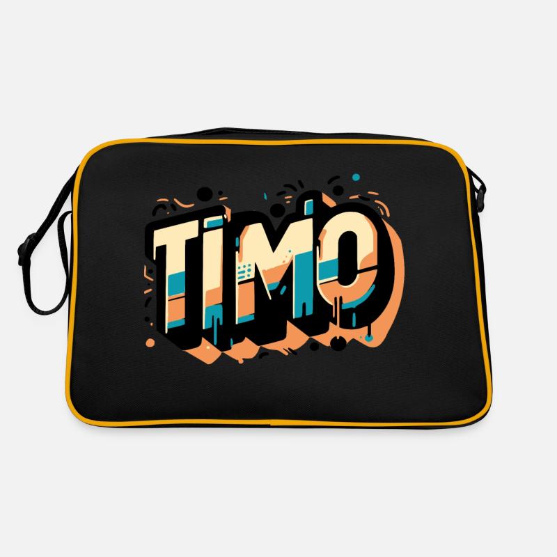Timo Nom Graffiti - Sac Retro - noir/or