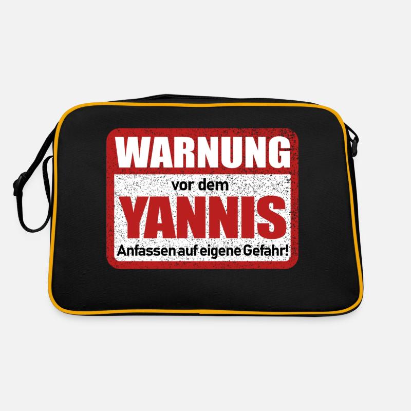 Yannis Name Lustiges Warnschild Retro Tasche