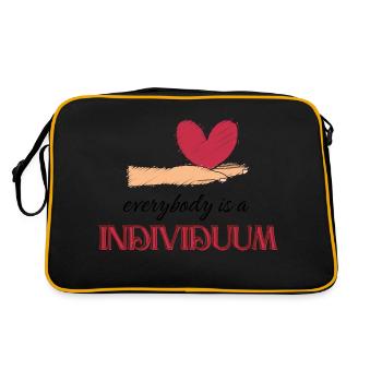Everybody is a individuum - Retro Tasche - Schwarz/Gold - Hinten