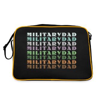 Papa Papa Père Fête des pères Soldat militaire - Sac Retro - noir/or - Dos