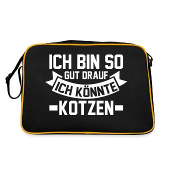 Je suis de si bonne humeur que je pourrais vomir - Sac Retro - noir/or - Dos