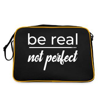 Be real not perfect - Retro Bag - black/gold - Back