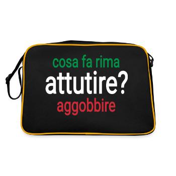 Reim italienisch - Retro Tasche - Schwarz/Gold - Hinten