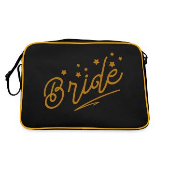 Mariée en lettres dorées élégantes étoiles minimalistes - Sac Retro - noir/or - Dos