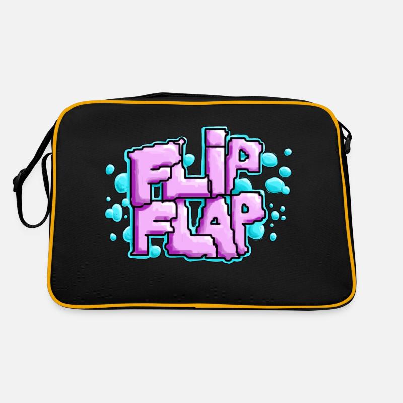 Klappklappe - Retro Tasche - Schwarz/Gold