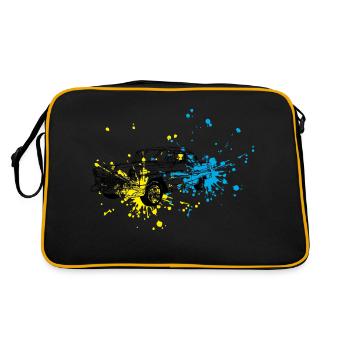 Oldtimer splash - Retro Tasche - Schwarz/Gold - Hinten