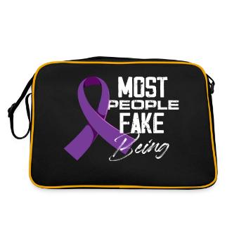 Most people fake being sick Fibromyalgia - Retro Bag - black/gold - Back