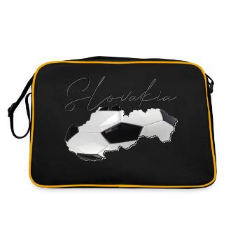 Slowakei Landkarte umrahmt echten Fußball EN - Retro Tasche - Schwarz/Gold - Hinten