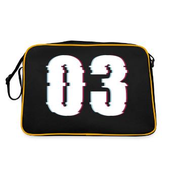 Trois 3 Trois 03 Nombre Effet Nombre déformé - Sac Retro - noir/or - Dos