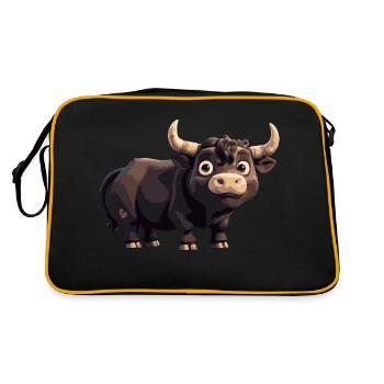 Stier Comic - Retro Tasche - Schwarz/Gold - Hinten