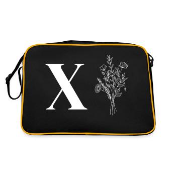 Lette X Minimalistische Blumen - Retro Tasche - Schwarz/Gold - Hinten
