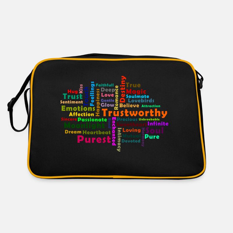 Nuage de mots d amour - Sac Retro - noir/or