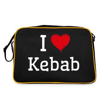 Ich liebe Kebab - Retro Tasche - Schwarz/Gold - Hinten