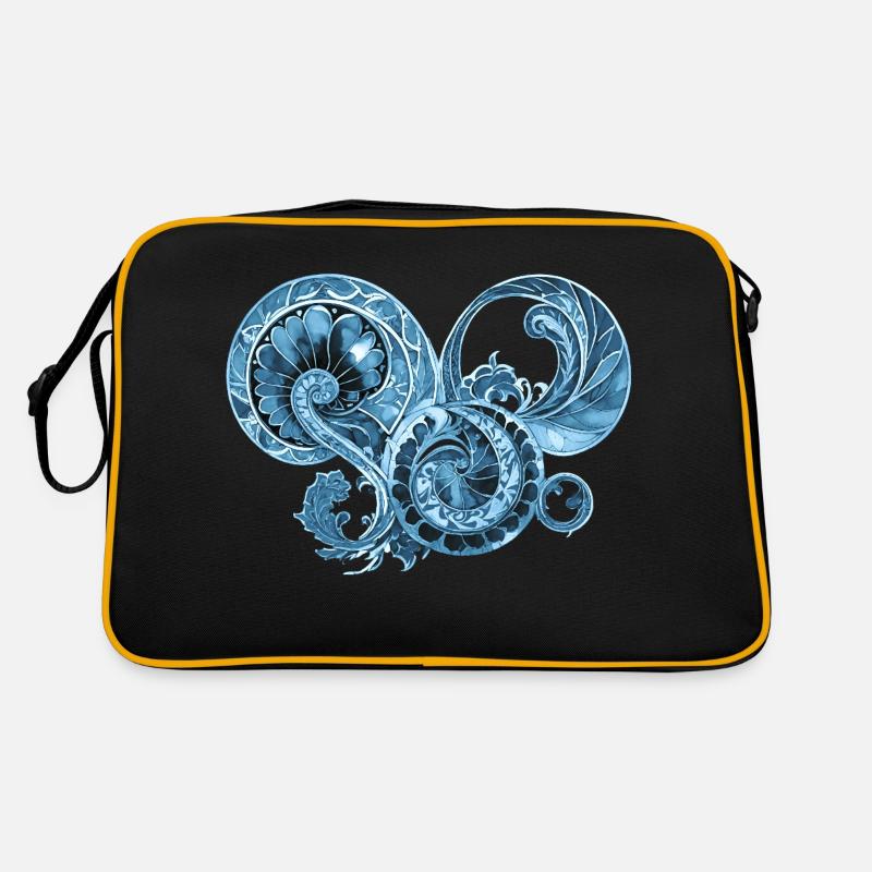 Blaues Ornament Retro Tasche