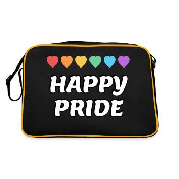 Happy Pride Rainbow hearts Mois de la fierté LGBTQ - Sac Retro - noir/or - Dos