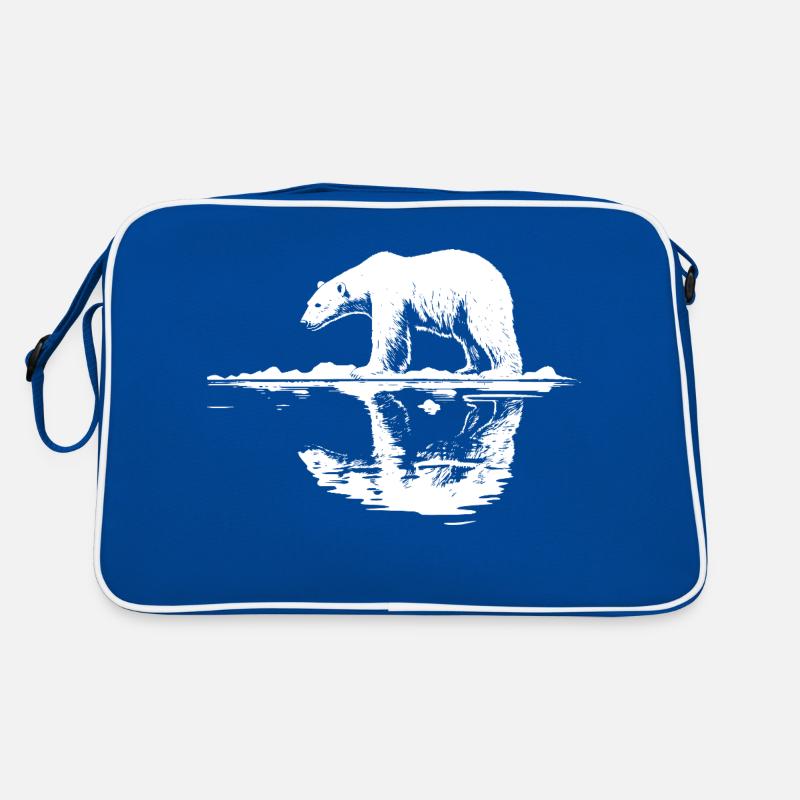 Cool Eisbär Reflektion Silhouette Retro Tasche