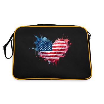 Patriotic Heart of the USA – Splash Art USD - Retro Bag - black/gold - Back