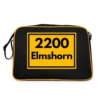 Place sign - then retro old zip code 2200 Elmshorn - Retro Bag - black/gold - Back