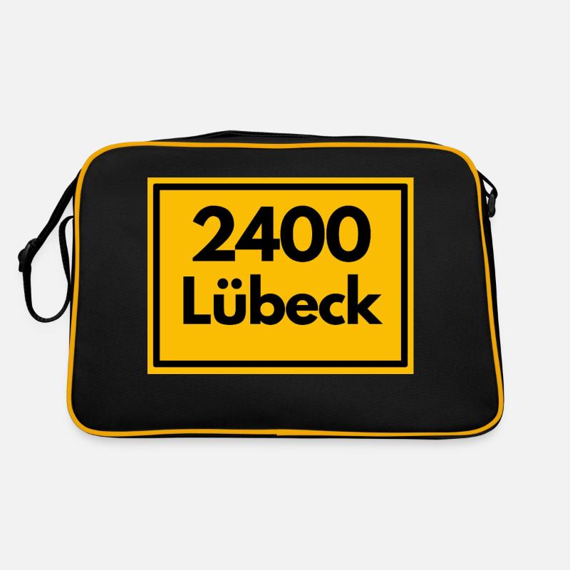 Panneau de place - puis rétro ancien code postal 2400 LÜBECK Sac Retro