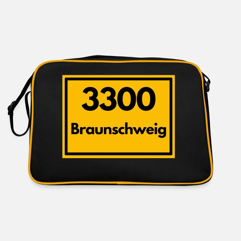 Town sign - then old zip code 3300 BRAUNSCHWEIG Retro Bag