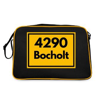 Town sign - then retro old zip code 4290 BOCHOLT - Retro Bag - black/gold - Back