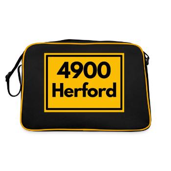 Place sign - then retro old zip code 4900 Herford - Retro Bag - black/gold - Back
