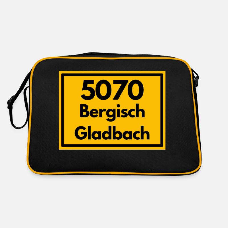 Town sign old zip code 5070 BERGISCH GLADBACHi Retro Bag