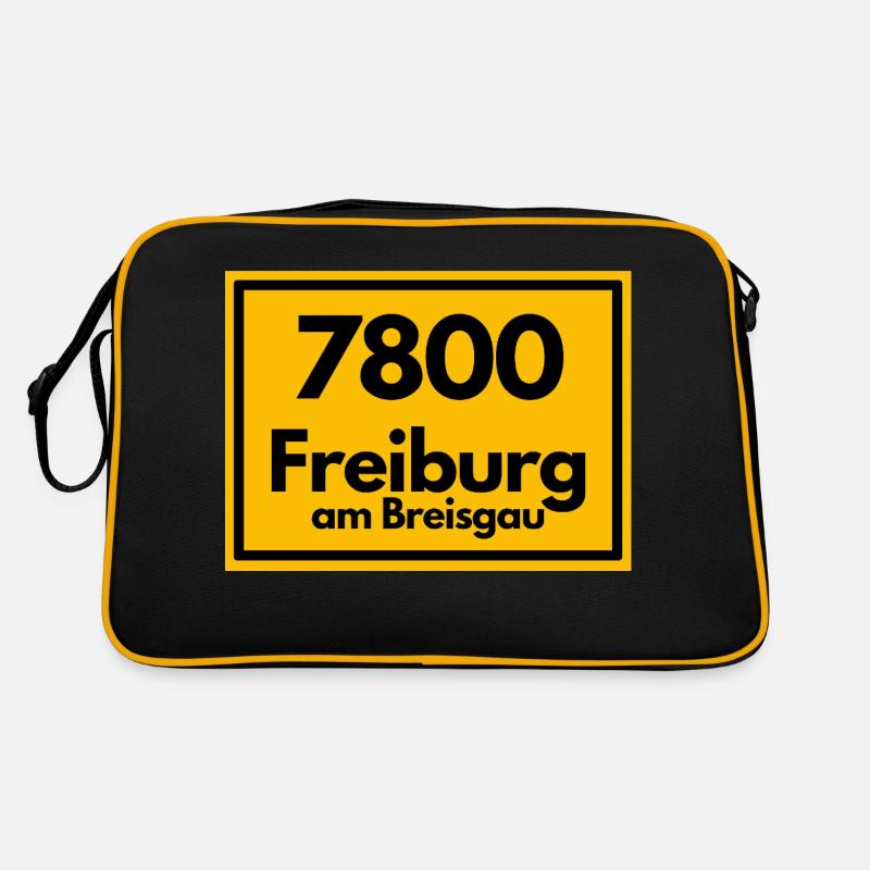 Place sign - then retro old zip code 7800 FREIBURG Retro Bag