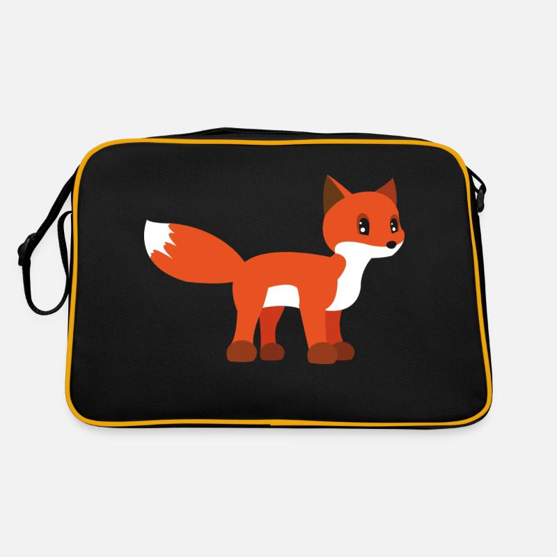 Fuchs - Retro Tasche - Schwarz/Gold