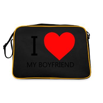I LOVE MY BOYFRIEND T-SHIRT - Sac Retro - noir/or - Dos