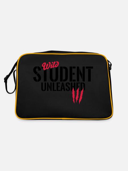 Wilder Student entfesselt - Retro Tasche - Schwarz/Gold - Hinten