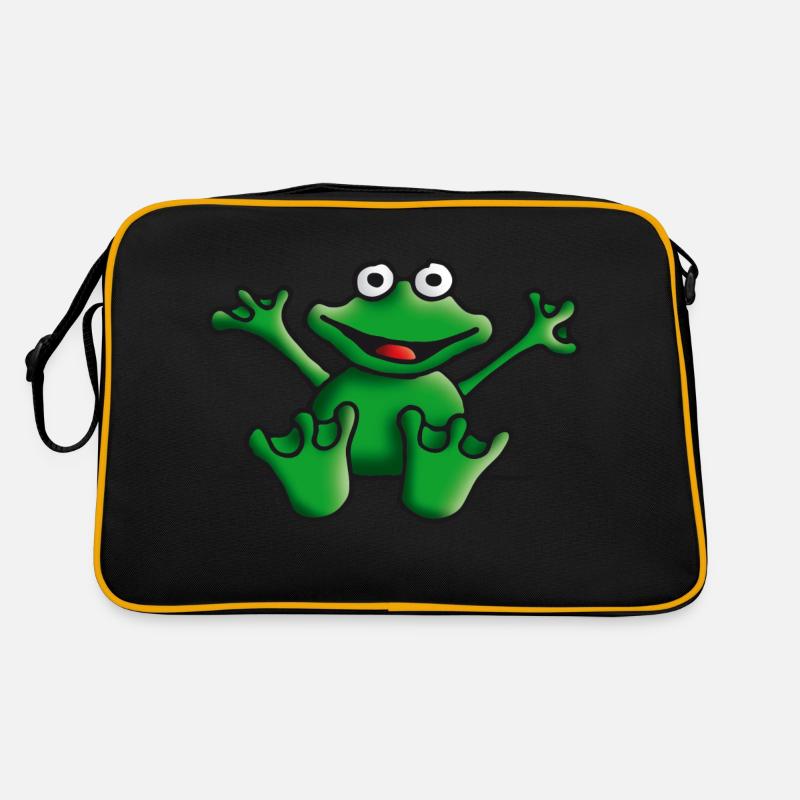 heart_frog_122011a - Retro Tasche - Schwarz/Gold