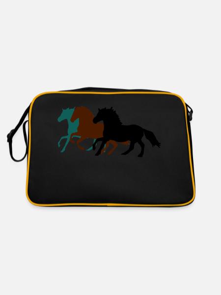 drei_pferde_pferd - Sac Retro - noir/or - Dos