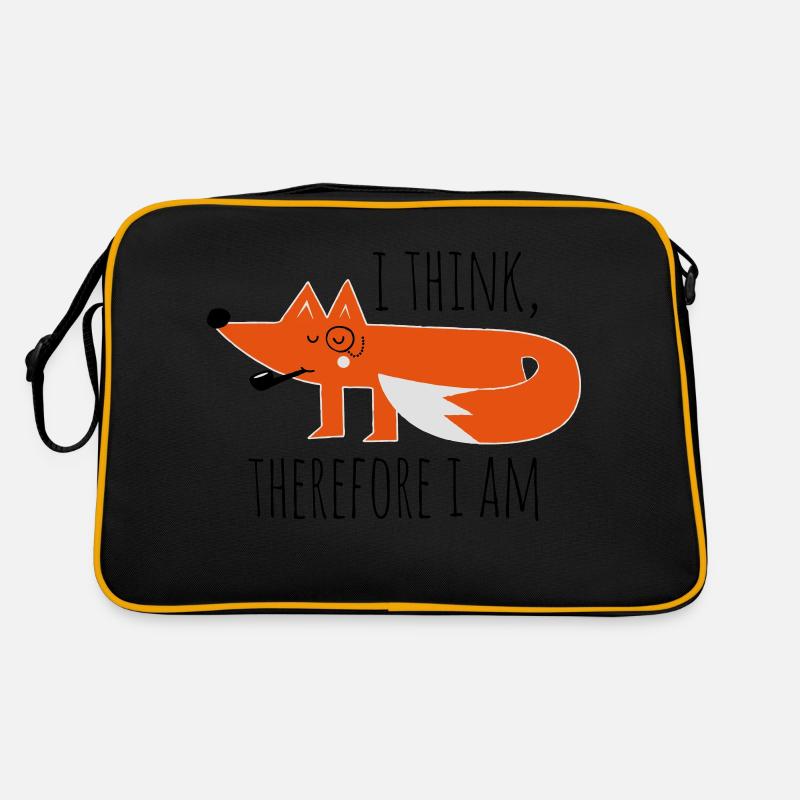 Fuchs Fox Philosophie sprüche geek nerd - Retro Tasche - Schwarz/Gold