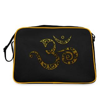 OM, AUM, BUDDHISM, SPIRITUALITY, MANTRA, YOGA, ZEN - Retro Bag - black/gold - Back