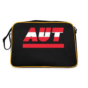 Österreich Fahne Flagge AUT - Retro Tasche - Schwarz/Gold - Hinten