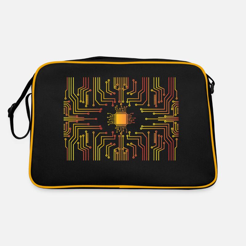 Circuit board core CPU heart pc coder geek Sac Retro