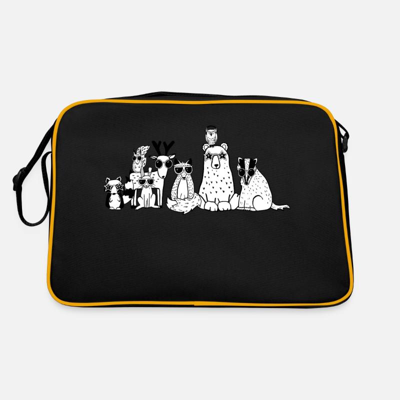 Coole Tiere aus dem Wald Retro Tasche