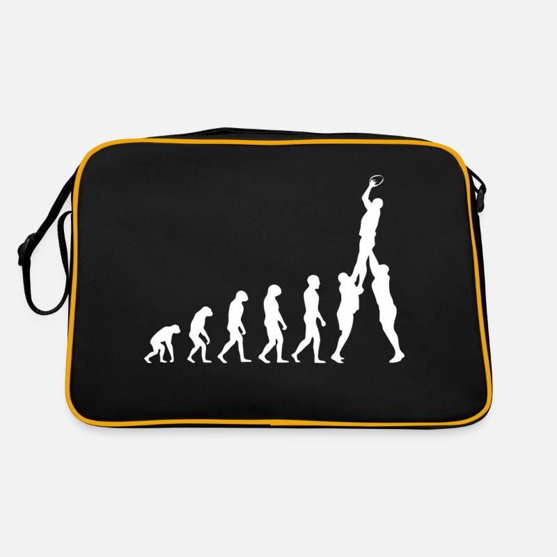 Rugby Evolution Of Man Funny Football Evolution Retro Tasche