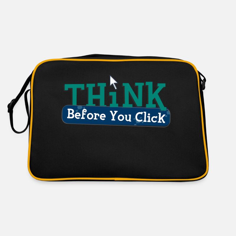 Think before computer hacking hacker Retro Bag