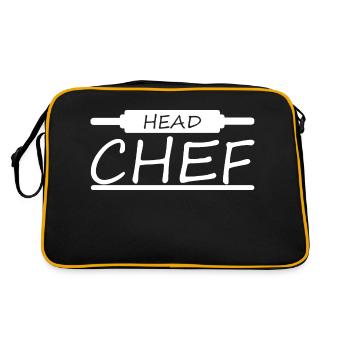 Kochen backen Food Kitchen - Retro Tasche - Schwarz/Gold - Hinten